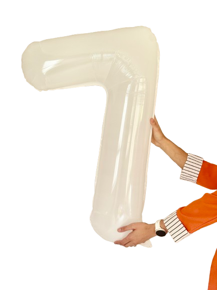 Classic White Number Balloon
